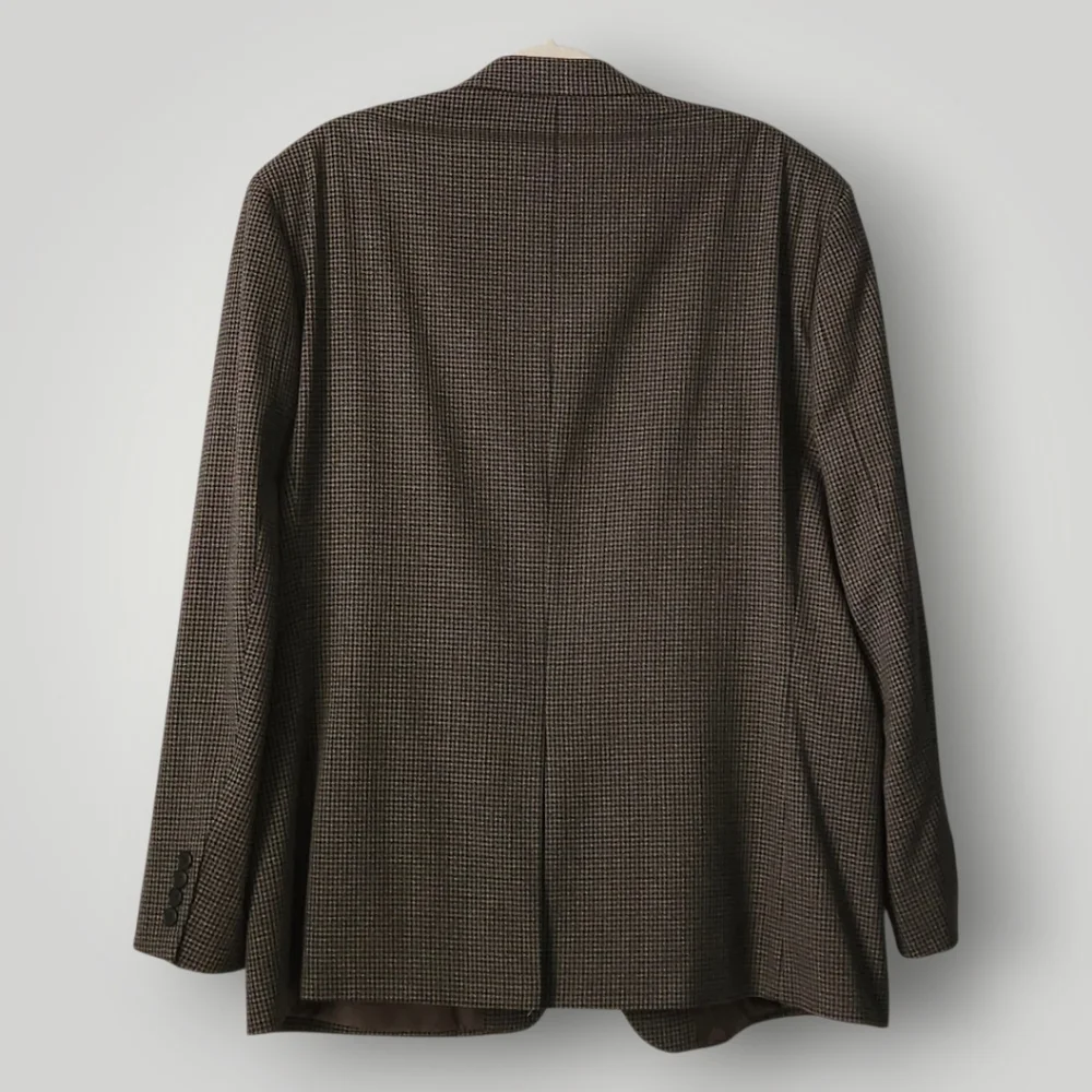 Lauren Ralph Lauren 46R Brown Houndstooth Sport Coat‎ Blazer Jacket Mens